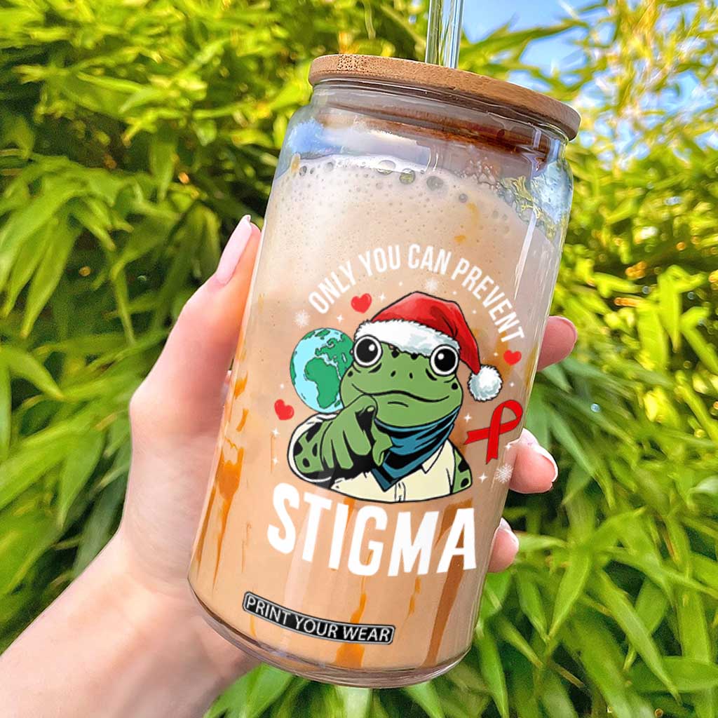 Resist Frog AIDS Awareness Christmas Glass Can Only You Can Prevent Stigma - Print Your Wear