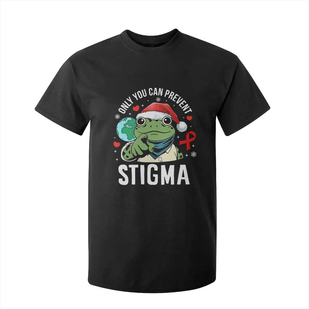 Resist Frog AIDS Awareness Christmas T Shirt For Kid Only You Can Prevent Stigma - Print Your Wear