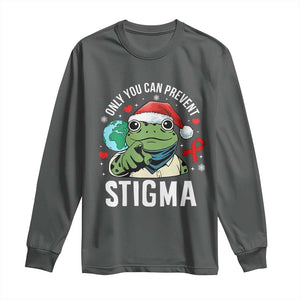 Resist Frog AIDS Awareness Christmas Long Sleeve Shirt Only You Can Prevent Stigma TS14 Dark Heather Print Your Wear