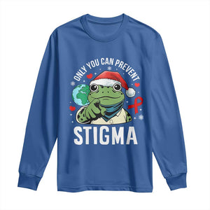 Resist Frog AIDS Awareness Christmas Long Sleeve Shirt Only You Can Prevent Stigma TS14 Royal Blue Print Your Wear