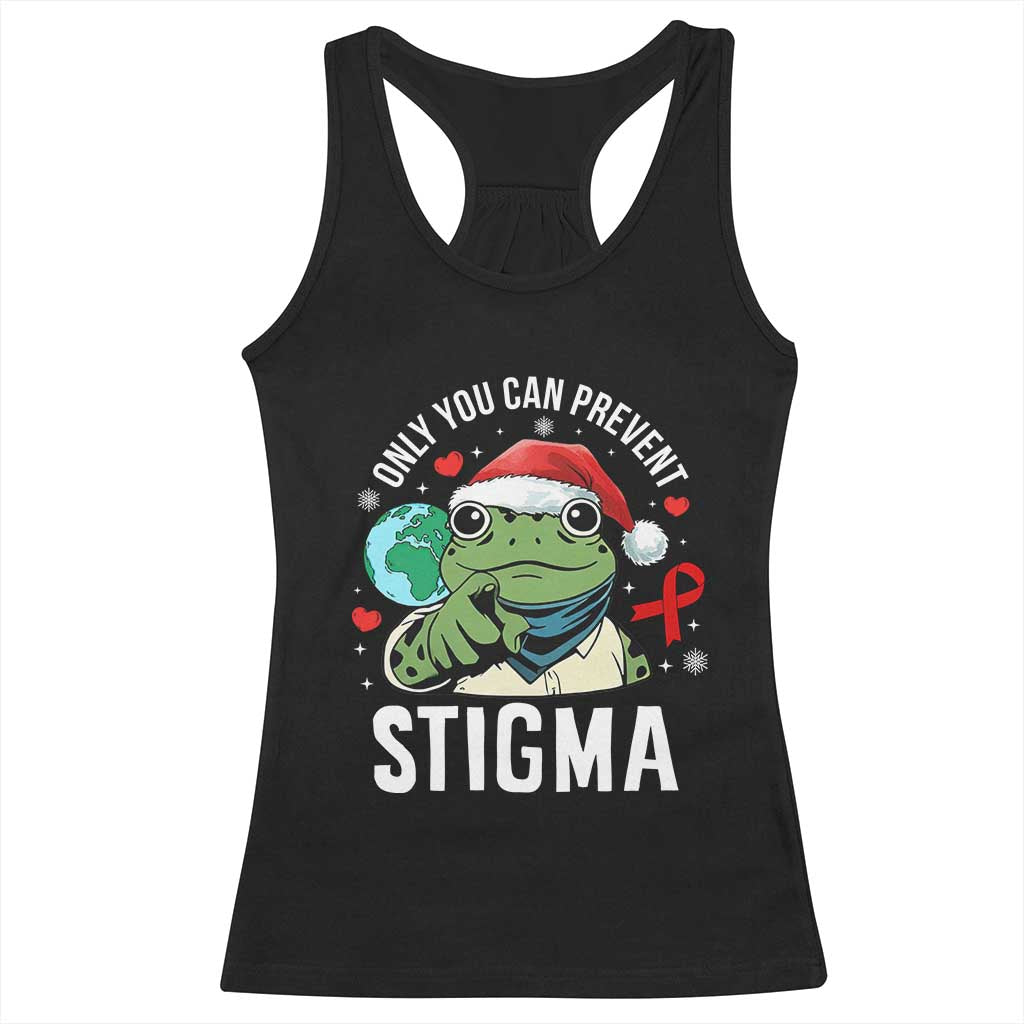 Resist Frog AIDS Awareness Christmas Racerback Tank Top Only You Can Prevent Stigma - Print Your Wear