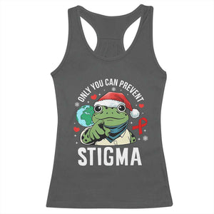 Resist Frog AIDS Awareness Christmas Racerback Tank Top Only You Can Prevent Stigma TS14 Dark Heather Print Your Wear