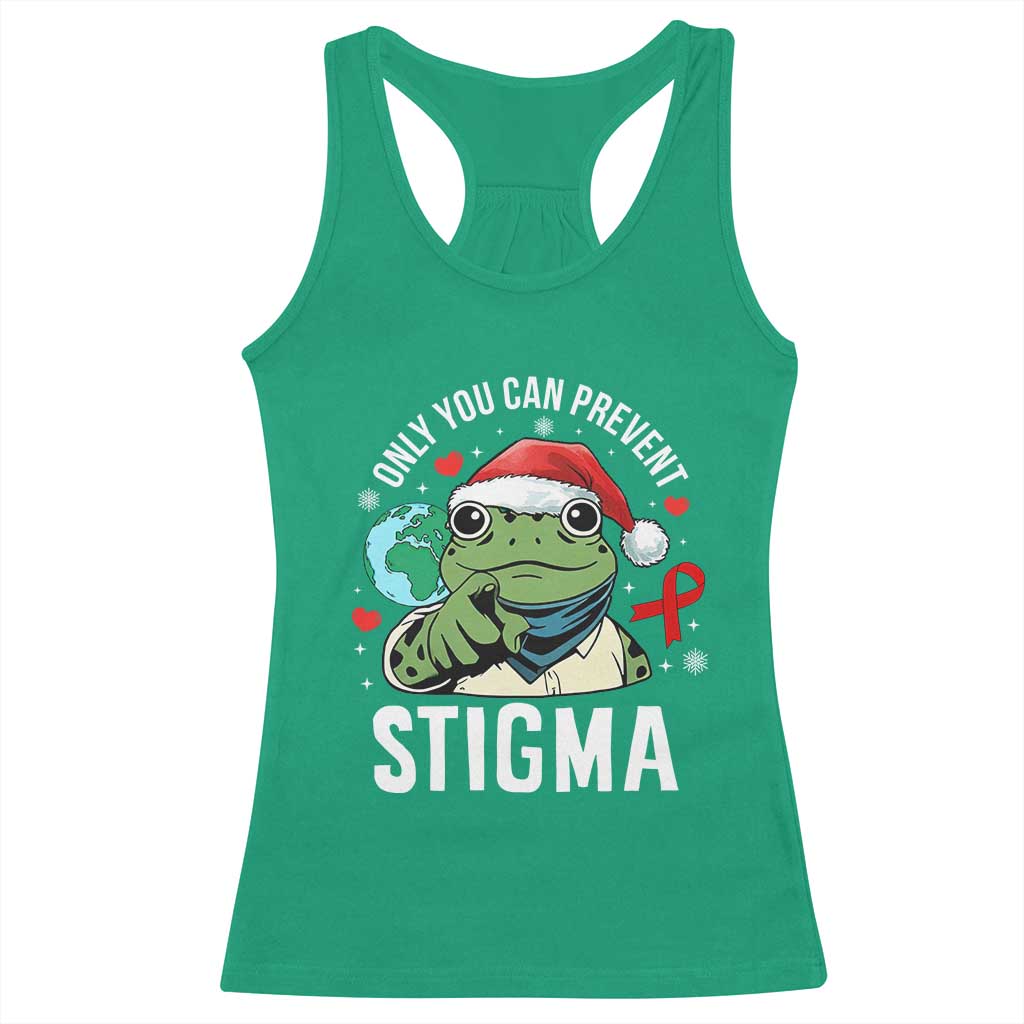 Resist Frog AIDS Awareness Christmas Racerback Tank Top Only You Can Prevent Stigma TS14 Irish Green Print Your Wear