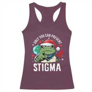 Resist Frog AIDS Awareness Christmas Racerback Tank Top Only You Can Prevent Stigma TS14 Maroon Print Your Wear