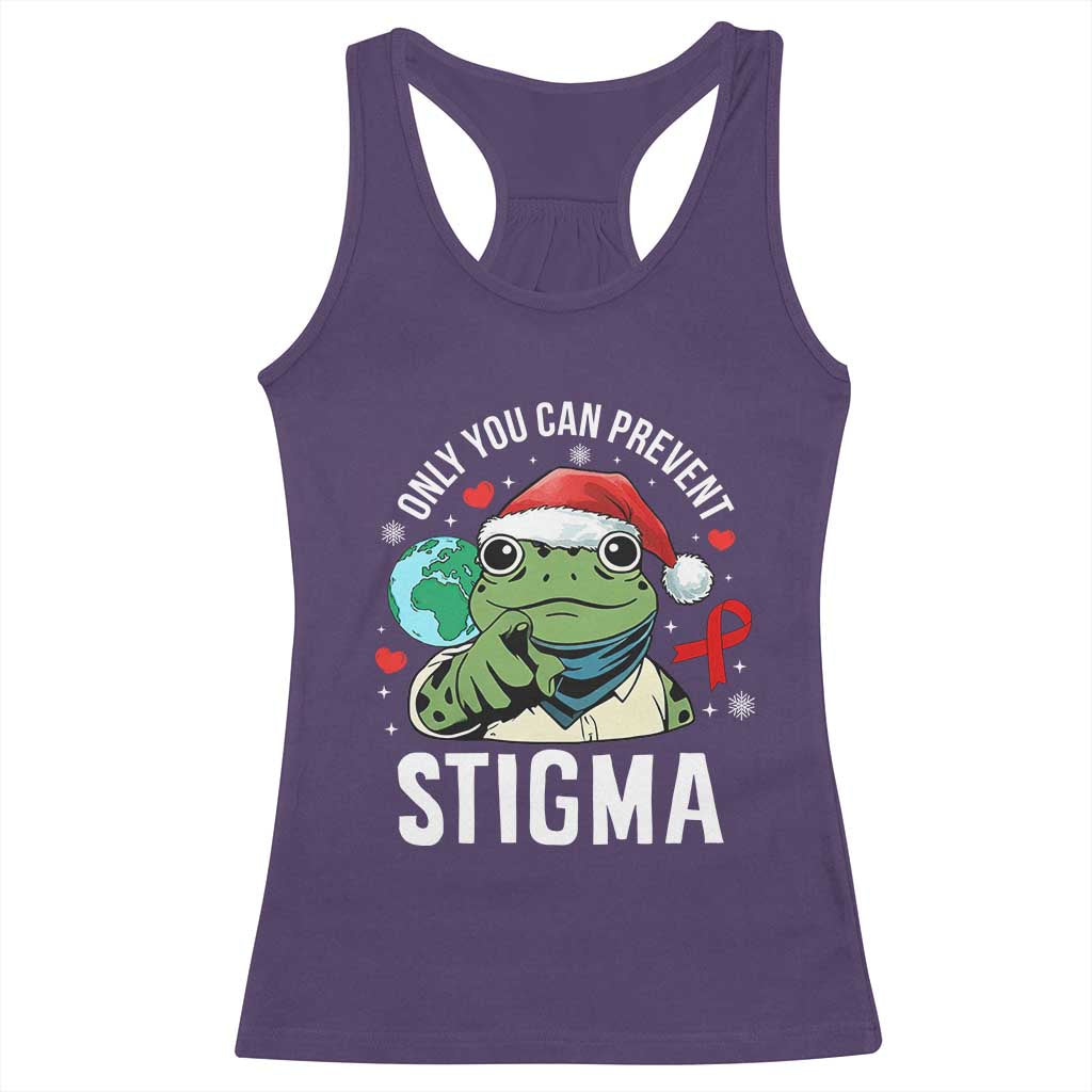 Resist Frog AIDS Awareness Christmas Racerback Tank Top Only You Can Prevent Stigma TS14 Purple Print Your Wear