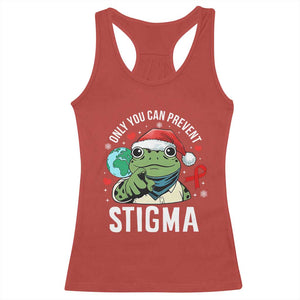 Resist Frog AIDS Awareness Christmas Racerback Tank Top Only You Can Prevent Stigma TS14 Red Print Your Wear