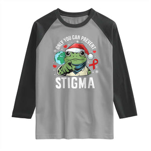 Resist Frog AIDS Awareness Christmas Raglan Shirt Only You Can Prevent Stigma TS14 Sport Gray Black Print Your Wear