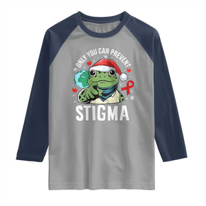 Resist Frog AIDS Awareness Christmas Raglan Shirt Only You Can Prevent Stigma TS14 Sport Gray Navy Print Your Wear