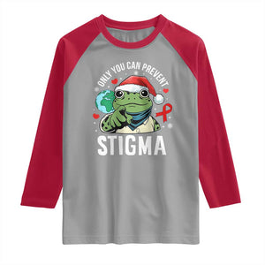 Resist Frog AIDS Awareness Christmas Raglan Shirt Only You Can Prevent Stigma TS14 Sport Gray Red Print Your Wear
