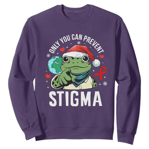 Resist Frog AIDS Awareness Christmas Sweatshirt Only You Can Prevent Stigma TS14 Purple Print Your Wear