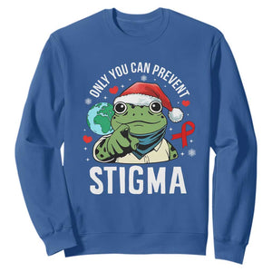 Resist Frog AIDS Awareness Christmas Sweatshirt Only You Can Prevent Stigma TS14 Royal Blue Print Your Wear
