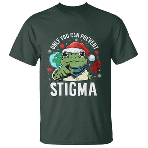 Resist Frog AIDS Awareness Christmas T Shirt Only You Can Prevent Stigma TS14 Dark Forest Green Print Your Wear