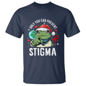 Resist Frog AIDS Awareness Christmas T Shirt Only You Can Prevent Stigma TS14 Navy Print Your Wear