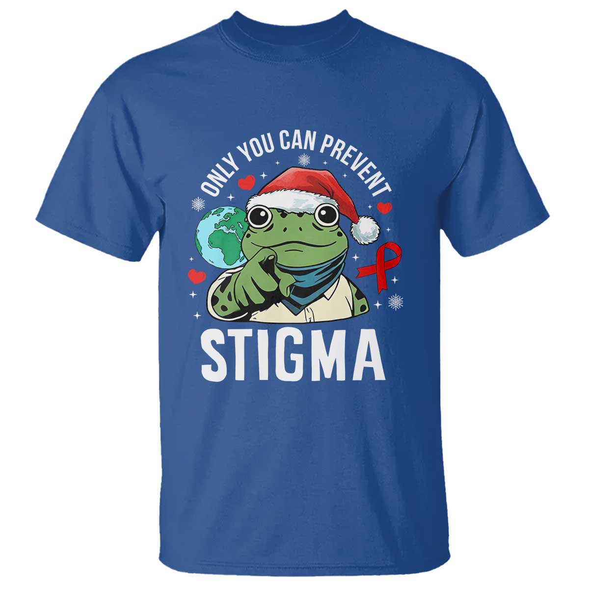 Resist Frog AIDS Awareness Christmas T Shirt Only You Can Prevent Stigma TS14 Royal Blue Print Your Wear