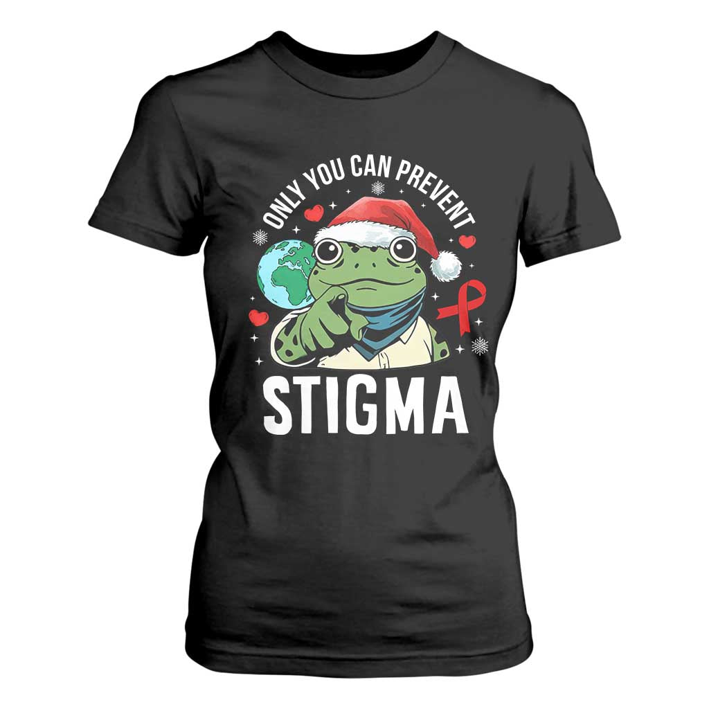 Resist Frog AIDS Awareness Christmas T Shirt For Women Only You Can Prevent Stigma - Print Your Wear
