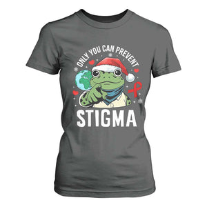 Resist Frog AIDS Awareness Christmas T Shirt For Women Only You Can Prevent Stigma TS14 Dark Heather Print Your Wear