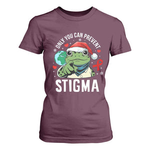Resist Frog AIDS Awareness Christmas T Shirt For Women Only You Can Prevent Stigma TS14 Maroon Print Your Wear