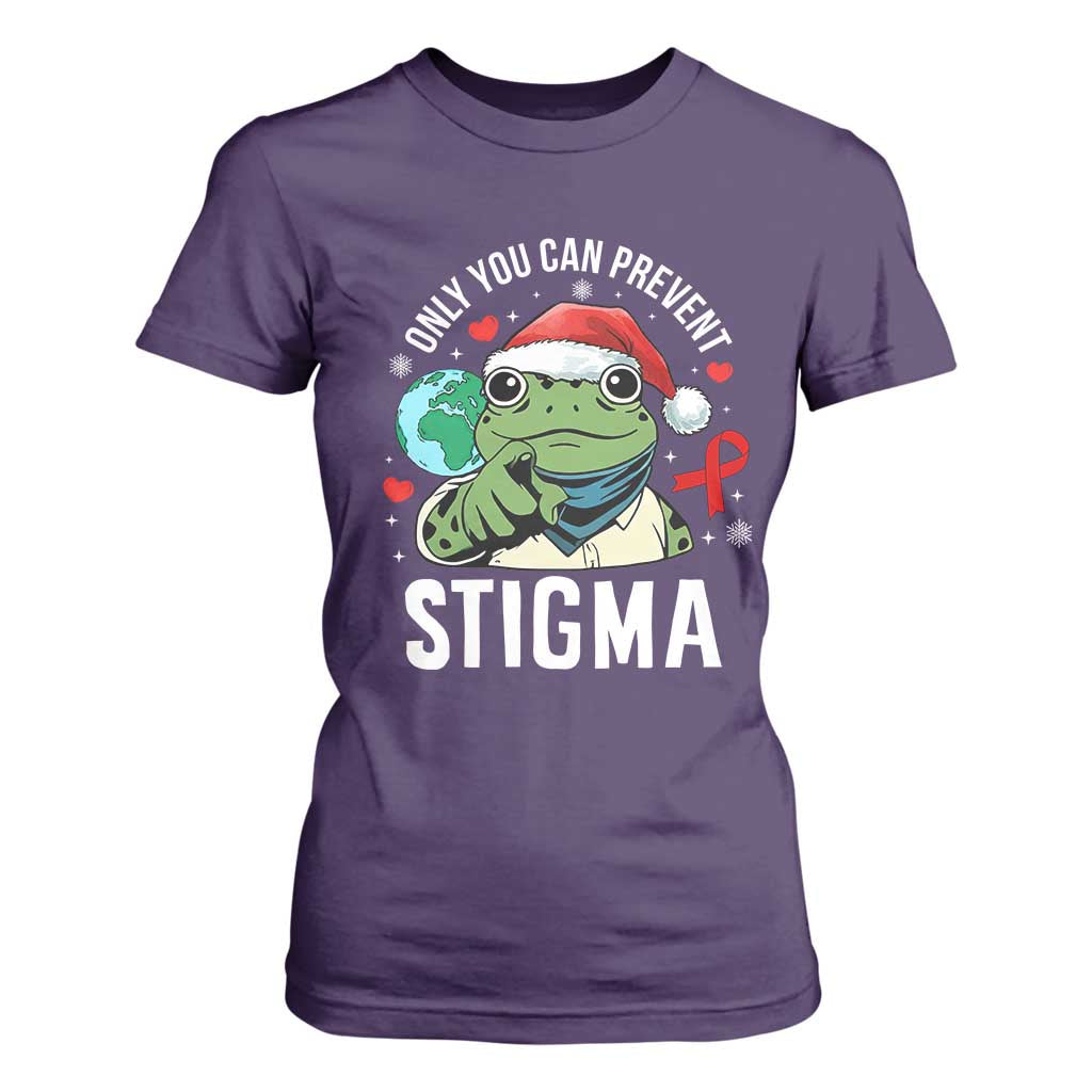 Resist Frog AIDS Awareness Christmas T Shirt For Women Only You Can Prevent Stigma TS14 Purple Print Your Wear