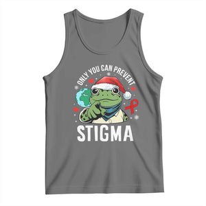 Resist Frog AIDS Awareness Christmas Tank Top Only You Can Prevent Stigma TS14 Black Heather Print Your Wear