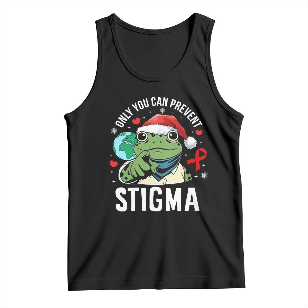 Resist Frog AIDS Awareness Christmas Tank Top Only You Can Prevent Stigma - Print Your Wear