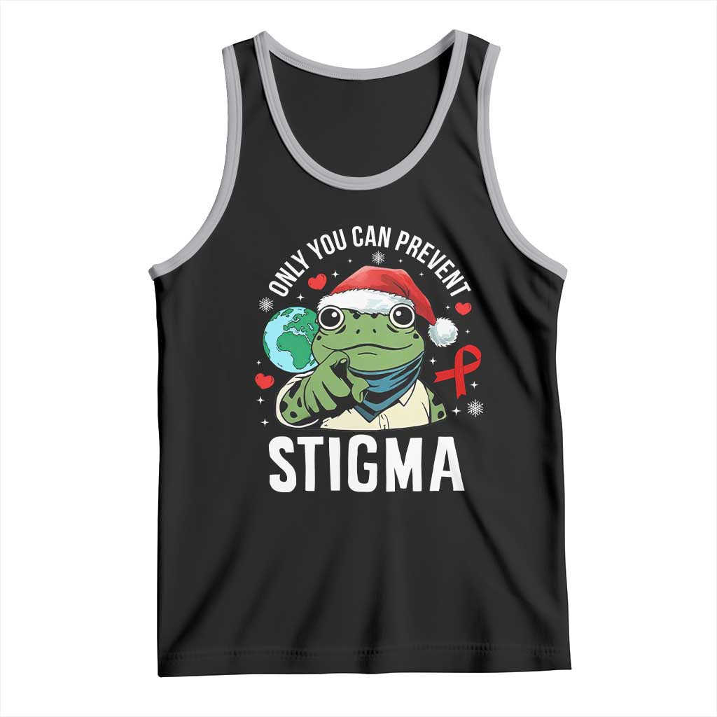 Resist Frog AIDS Awareness Christmas Tank Top Only You Can Prevent Stigma TS14 Black Athletic Heather Print Your Wear