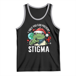 Resist Frog AIDS Awareness Christmas Tank Top Only You Can Prevent Stigma TS14 Black Athletic Heather Print Your Wear