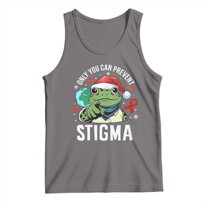 Resist Frog AIDS Awareness Christmas Tank Top Only You Can Prevent Stigma TS14 Deep Heather Print Your Wear