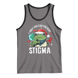 Resist Frog AIDS Awareness Christmas Tank Top Only You Can Prevent Stigma TS14 Deep Heather Black Print Your Wear
