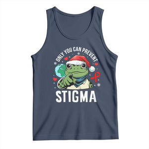 Resist Frog AIDS Awareness Christmas Tank Top Only You Can Prevent Stigma TS14 Navy Print Your Wear