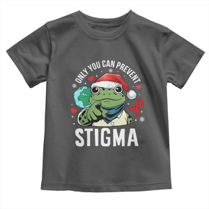 Resist Frog AIDS Awareness Christmas Toddler T Shirt Only You Can Prevent Stigma TS14 Dark Heather Print Your Wear
