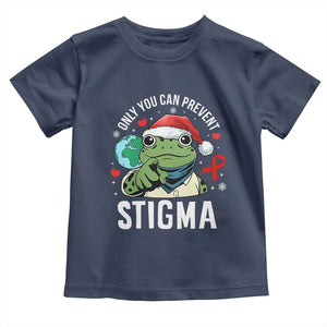 Resist Frog AIDS Awareness Christmas Toddler T Shirt Only You Can Prevent Stigma TS14 Navy Print Your Wear