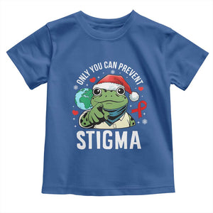 Resist Frog AIDS Awareness Christmas Toddler T Shirt Only You Can Prevent Stigma TS14 Royal Blue Print Your Wear