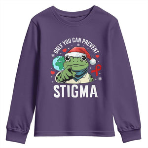Resist Frog AIDS Awareness Christmas Youth Sweatshirt Only You Can Prevent Stigma TS14 Purple Print Your Wear
