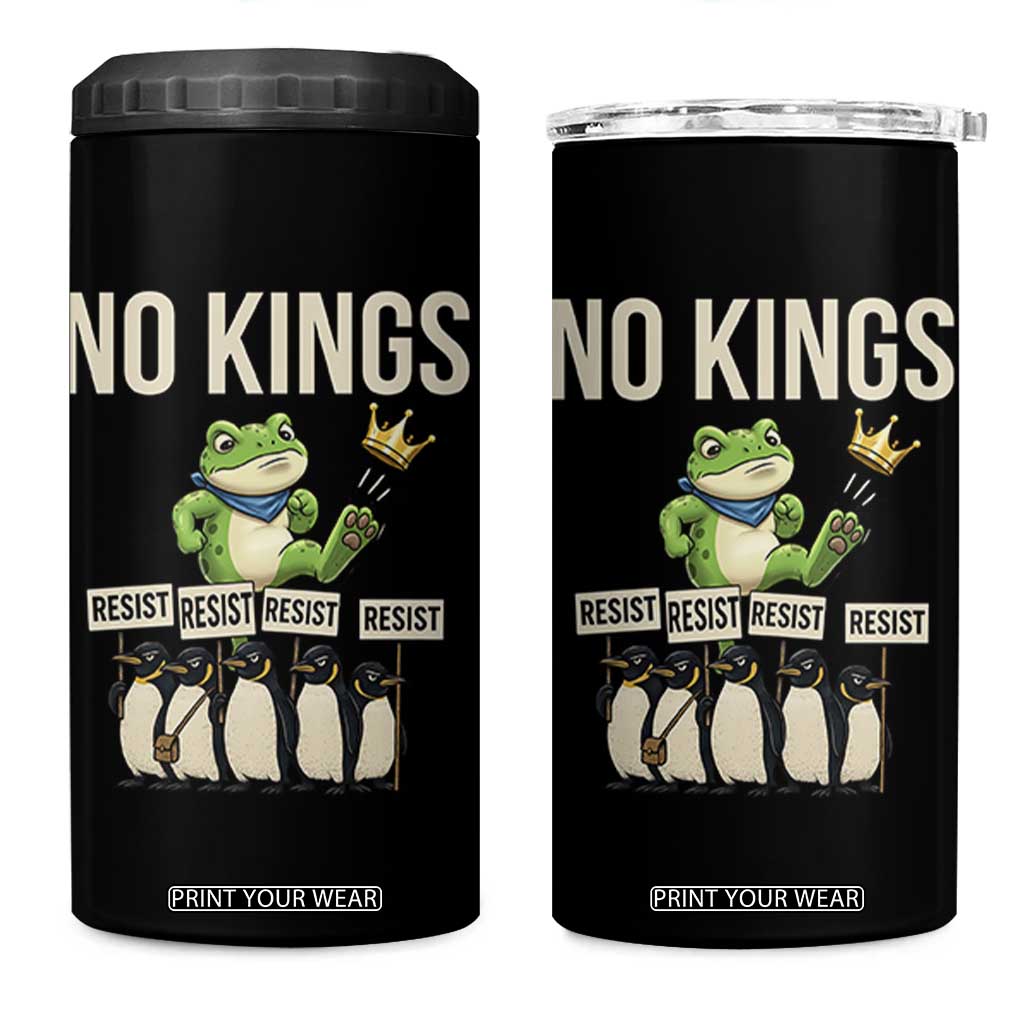 Resist Frog 4 in 1 Can Cooler Tumbler No Kings Funny Portland Protest ICE Activist Meme - Print Your Wear