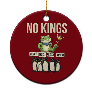 Resist Frog Ceramic Ornament No Kings Funny Portland Protest ICE Activist Meme - Print Your Wear