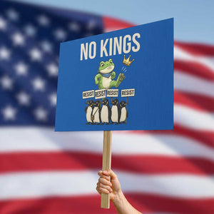 Resist Frog Protest Sign No Kings Funny Portland Protest ICE Activist Meme TS14 Horizontal 18" × 24" Blue Print Your Wear
