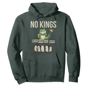 Resist Frog Hoodie No Kings Funny Portland Protest ICE Activist Meme TS14 Dark Forest Green Print Your Wear