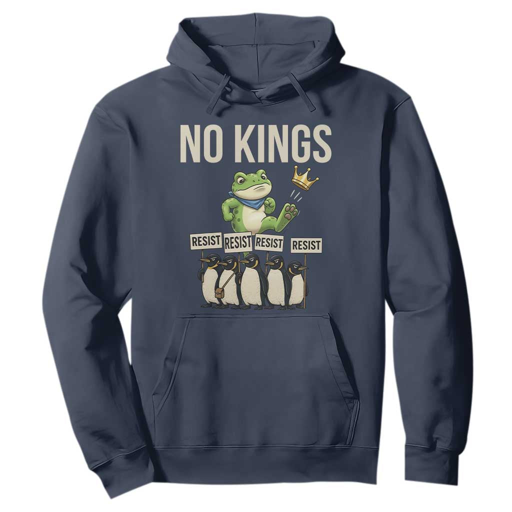 Resist Frog Hoodie No Kings Funny Portland Protest ICE Activist Meme TS14 Navy Print Your Wear
