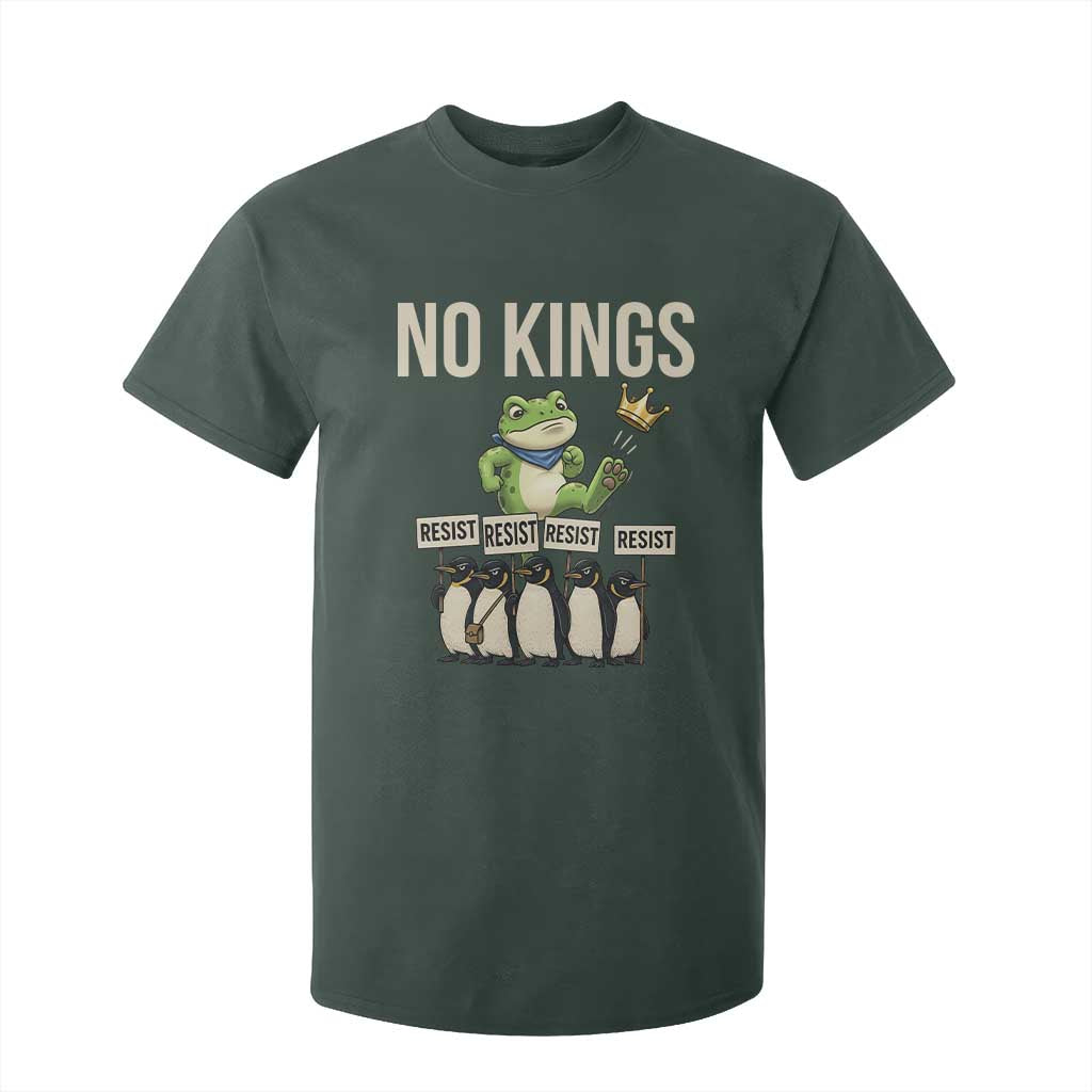 Resist Frog T Shirt For Kid No Kings Funny Portland Protest ICE Activist Meme TS14 Dark Forest Green Print Your Wear