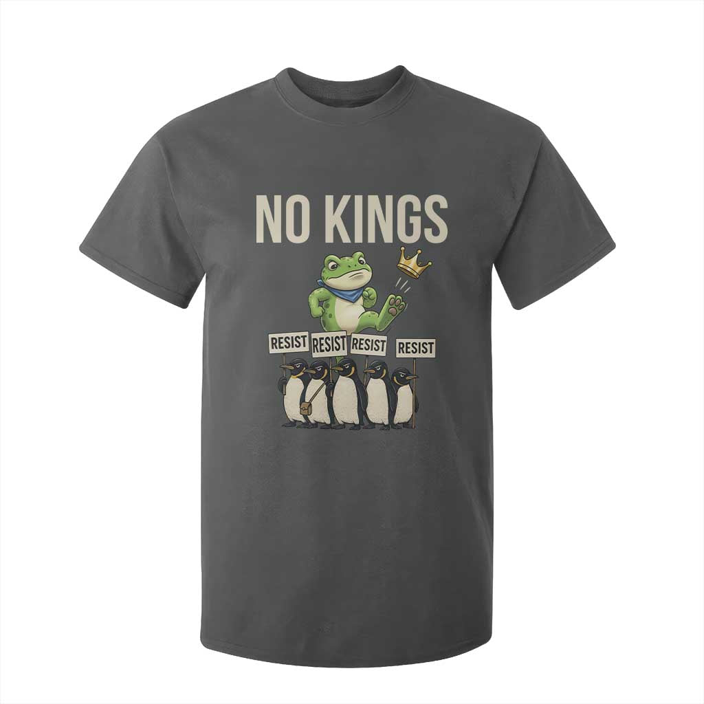 Resist Frog T Shirt For Kid No Kings Funny Portland Protest ICE Activist Meme TS14 Dark Heather Print Your Wear