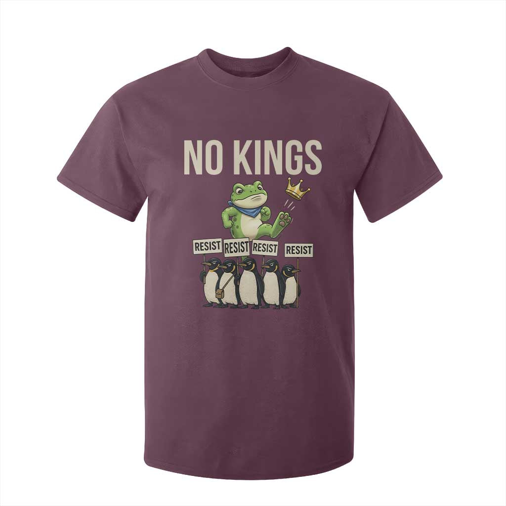 Resist Frog T Shirt For Kid No Kings Funny Portland Protest ICE Activist Meme TS14 Maroon Print Your Wear