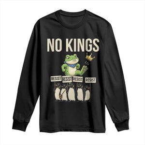 Resist Frog Long Sleeve Shirt No Kings Funny Portland Protest ICE Activist Meme TS14 Black Print Your Wear