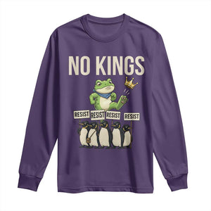 Resist Frog Long Sleeve Shirt No Kings Funny Portland Protest ICE Activist Meme TS14 Purple Print Your Wear