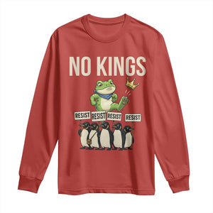 Resist Frog Long Sleeve Shirt No Kings Funny Portland Protest ICE Activist Meme TS14 Red Print Your Wear