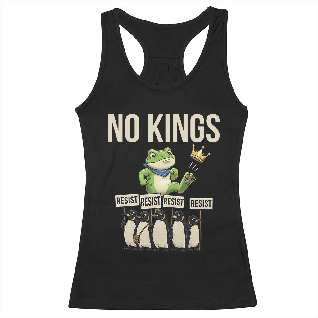 Resist Frog Racerback Tank Top No Kings Funny Portland Protest ICE Activist Meme TS14 Black Print Your Wear