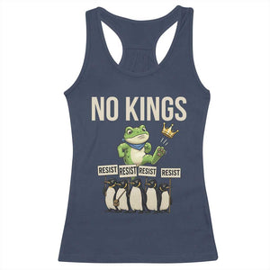 Resist Frog Racerback Tank Top No Kings Funny Portland Protest ICE Activist Meme TS14 Navy Print Your Wear