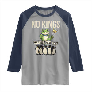 Resist Frog Raglan Shirt No Kings Funny Portland Protest ICE Activist Meme TS14 Sport Gray Navy Print Your Wear