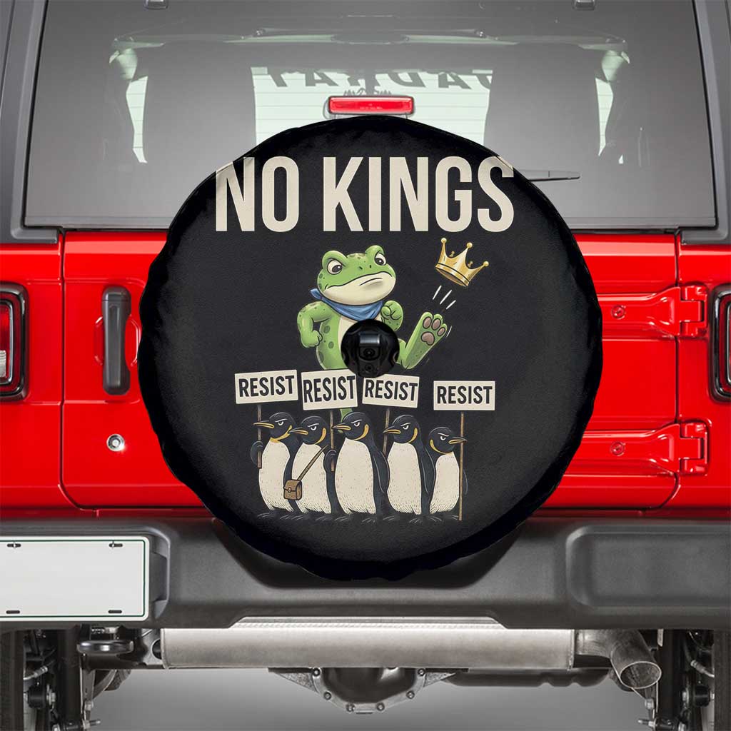 Resist Frog Spare Tire Cover No Kings Funny Portland Protest ICE Activist Meme TS14 Black Print Your Wear