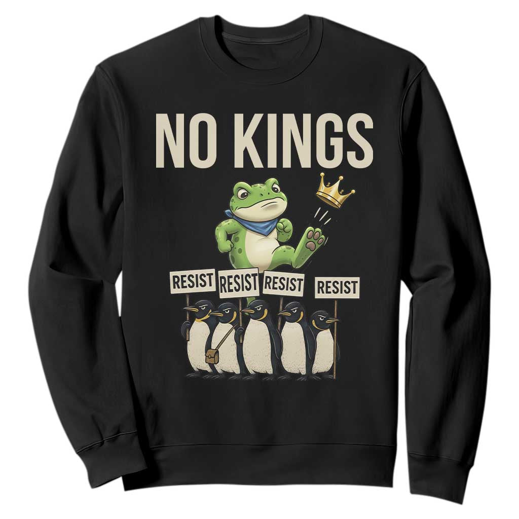 Resist Frog Sweatshirt No Kings Funny Portland Protest ICE Activist Meme TS14 Black Print Your Wear