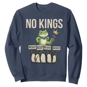 Resist Frog Sweatshirt No Kings Funny Portland Protest ICE Activist Meme TS14 Navy Print Your Wear